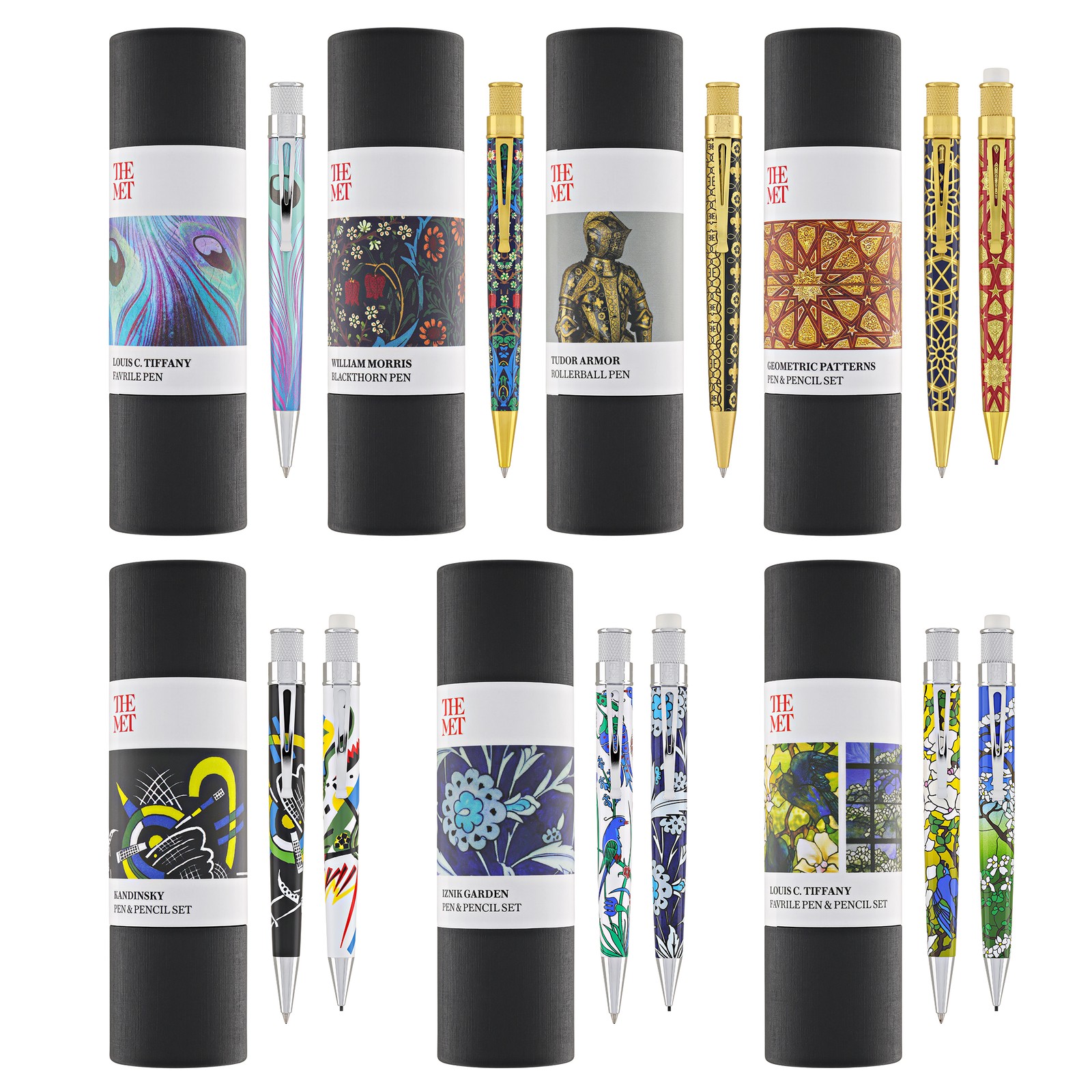 Retro 51 Tornado Metropolitan Rollerball and Pencil Set in Geometric – NEW