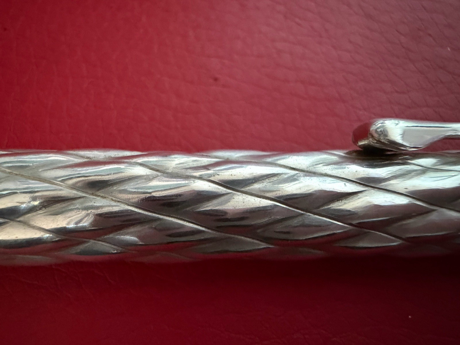Cesare Emiliano Sterling Silver 925 Solid Pen Ballpoint Vintage Relief Weave
