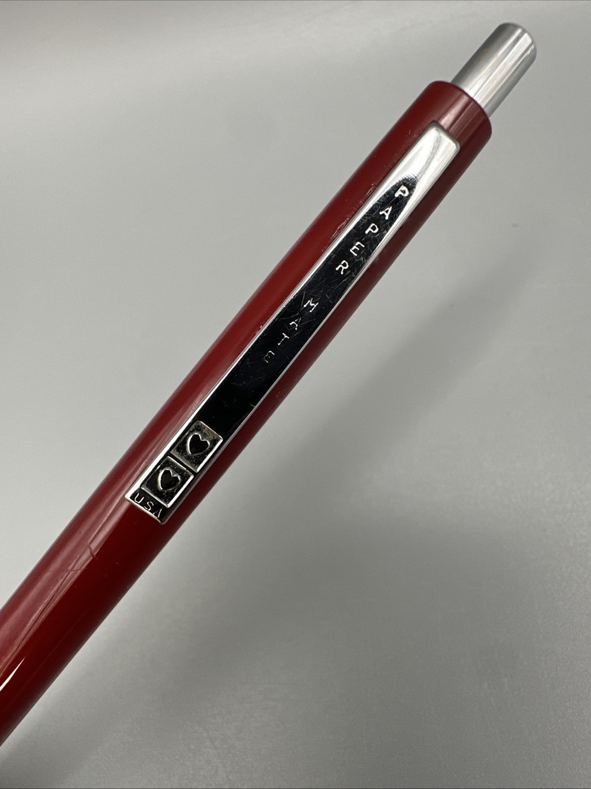 VTG Paper Mate Powerpoint Ball Pen Red Black Double Heart Tu Tone Rare 1385