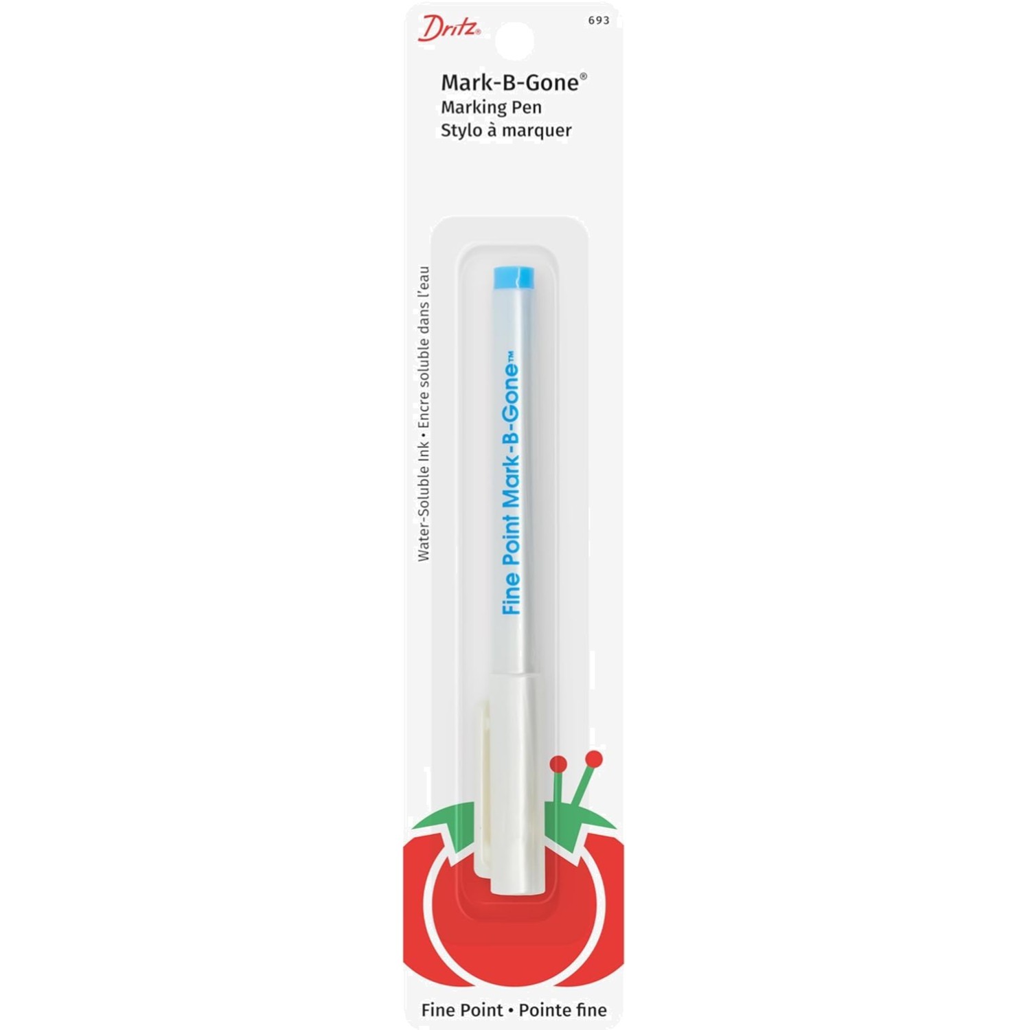 Marking Pen Extra Fine Point Blue Water-Soluble Ink 1 Count