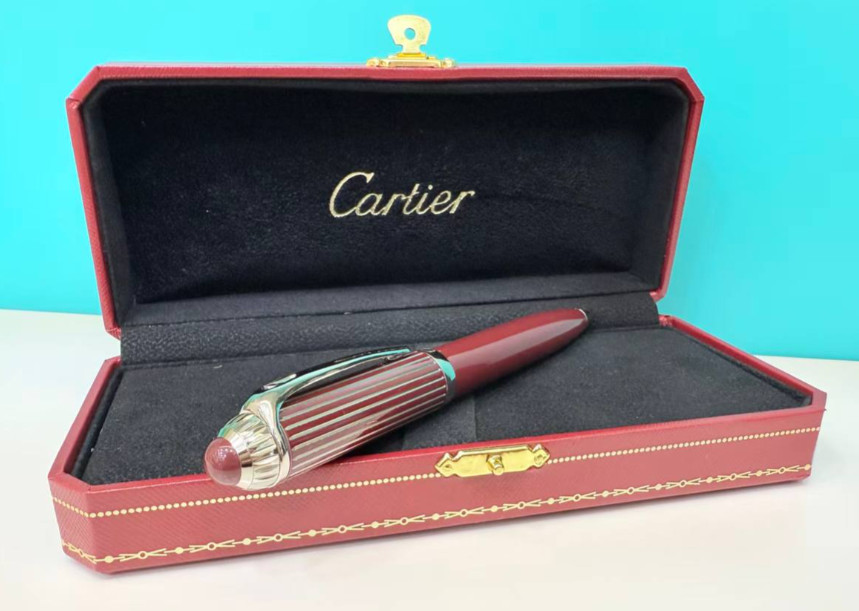 Cartier Red Ballpoint Pen Luxury Writing Instrument Executive Gift New Box