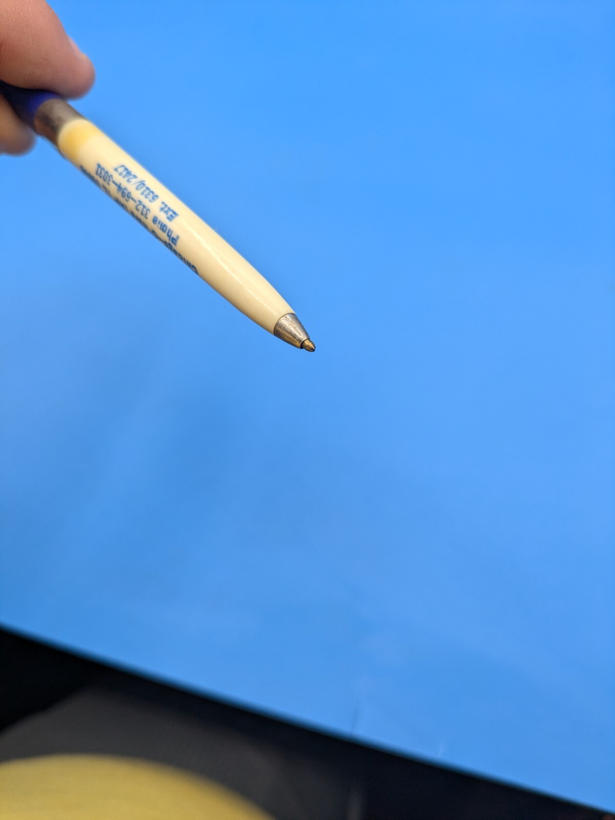 Vintage United States Air Force Reserves Blue White Advertisement Pen Chicago