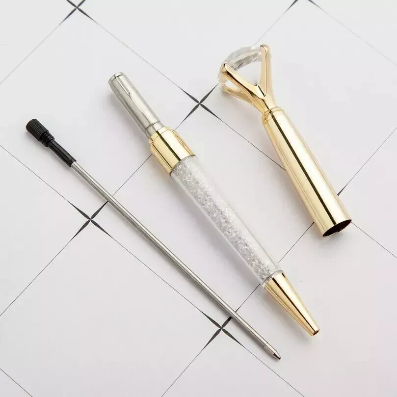 1pc Diamond Ballpoint Pen Big Gem Metal Ball Pen With Large Diamond Magical Pen