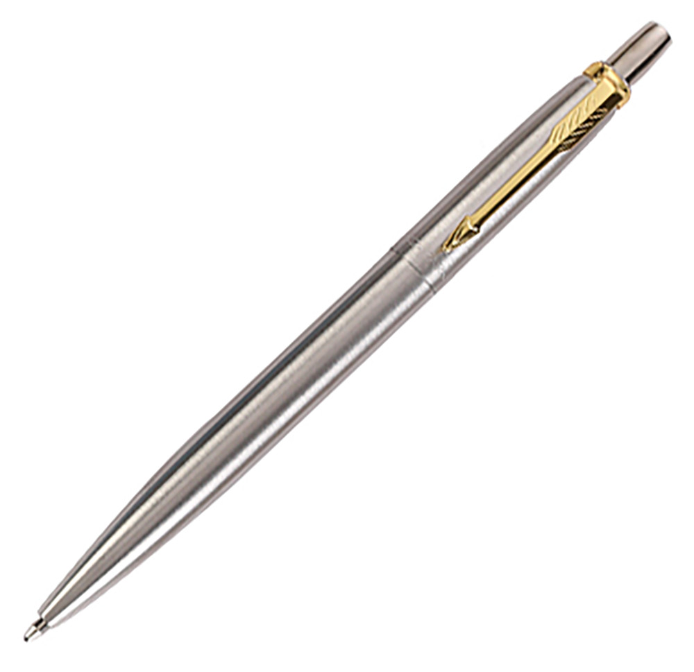 Luxor (India) Parker Jotter Ballpoint Pen, Stainless Steel & Gold Trim, No Box