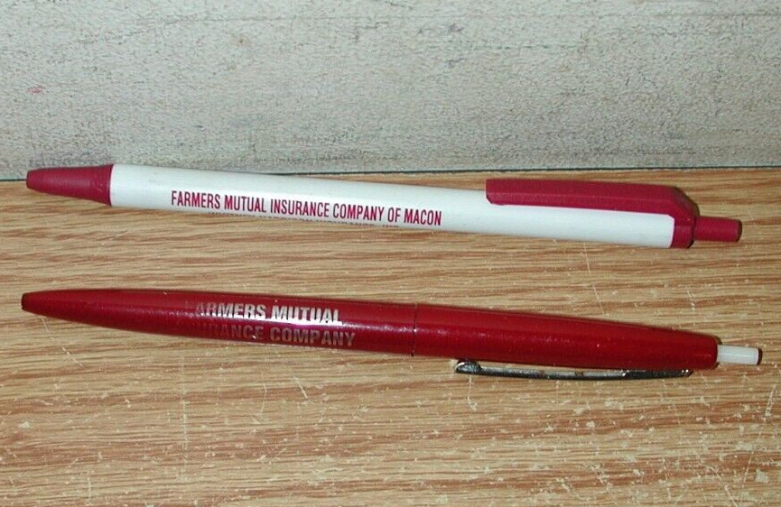 LOT OF 16 VINTAGE KIRKSVILLE, MISSOURI ADVERTISEMENT BALLPOINT PENS, SEE LIST