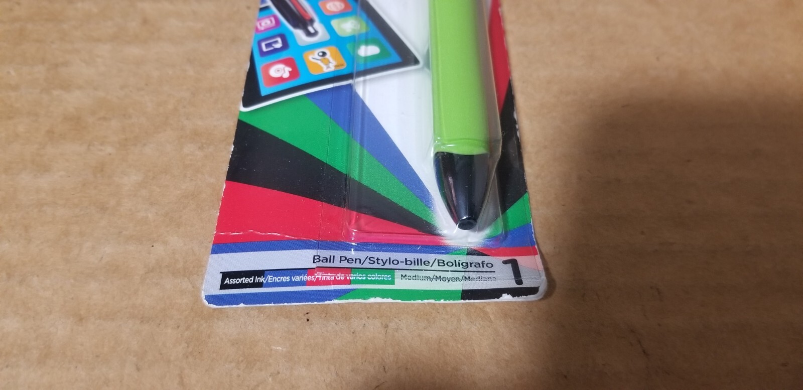 BIC 4 Color Stylus + Ball Pen Grip Medium Point Black Red Green Blue, New Sealed