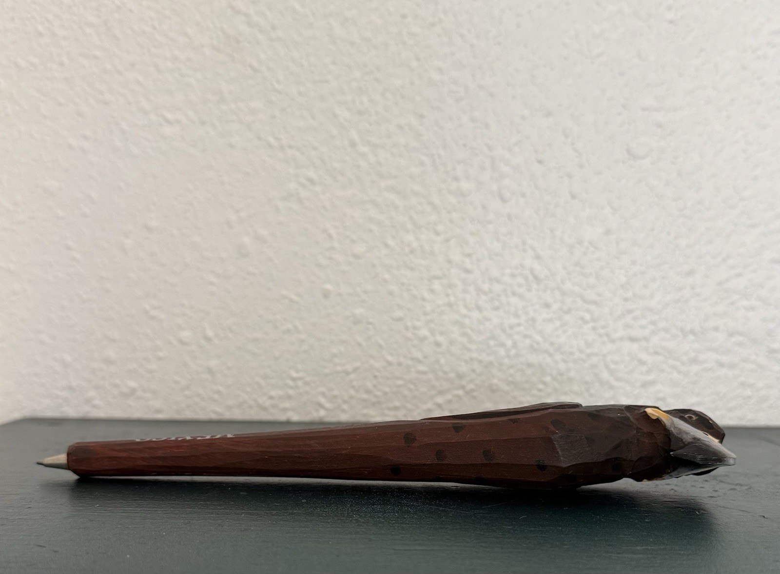 Brown Eagle Wood Carved and Painted Pen Mexico Playa Del Carmen Souvenir