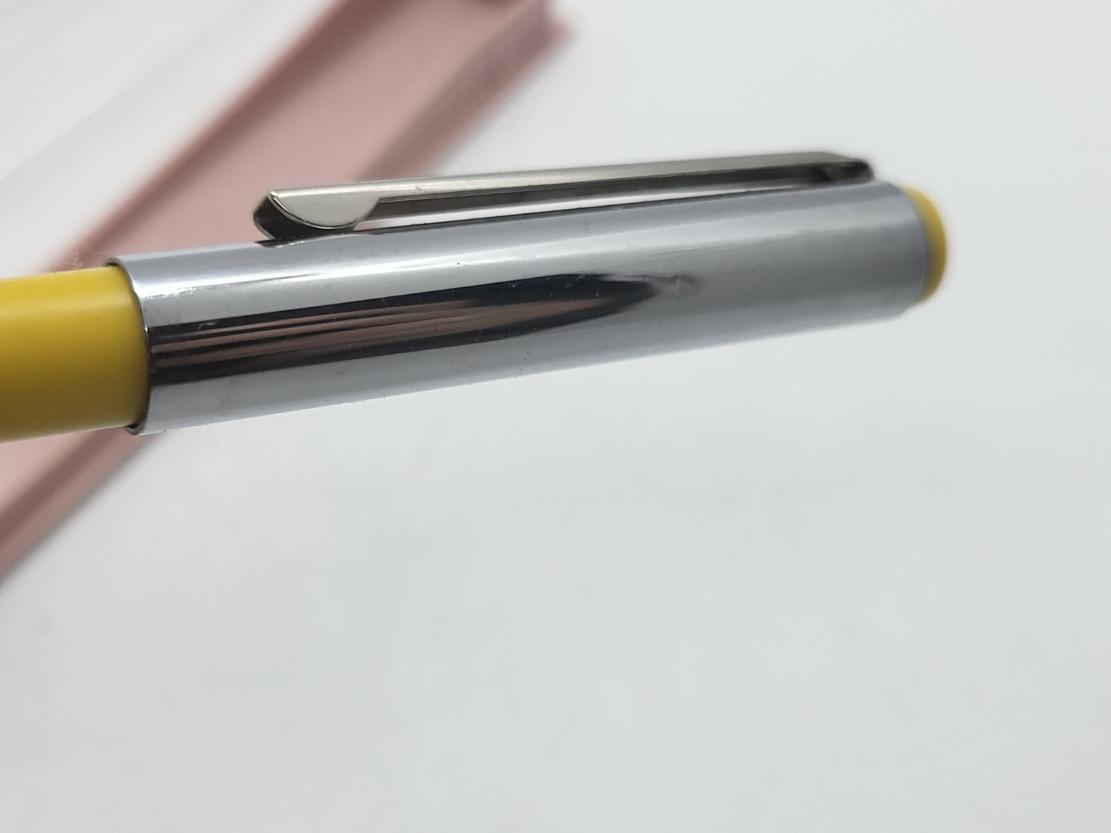 Vintage Soviet ballpoint pen USSR yellow with metal tip in a box price 2 r 40 k