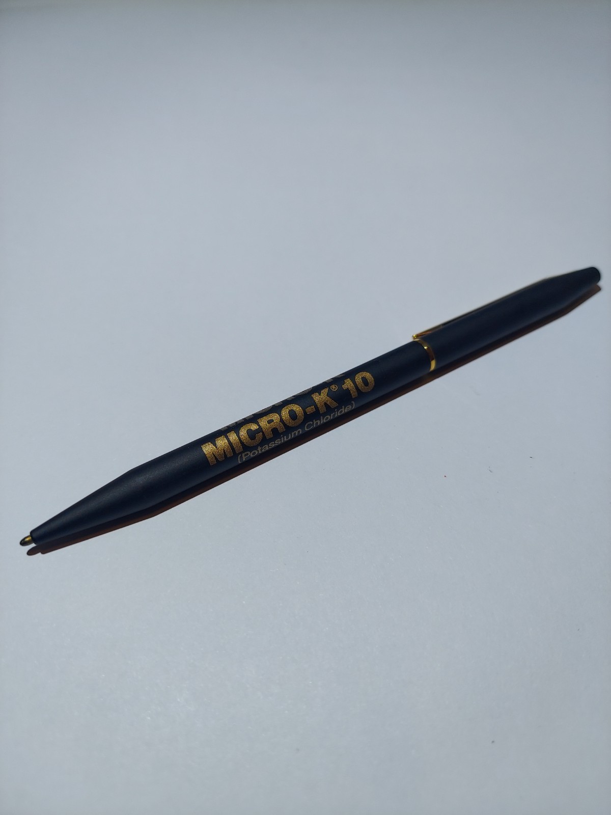 Vintage Chromatic Pen Black Gold Trim Pharmaceutical Advertising GUC Micro K 10