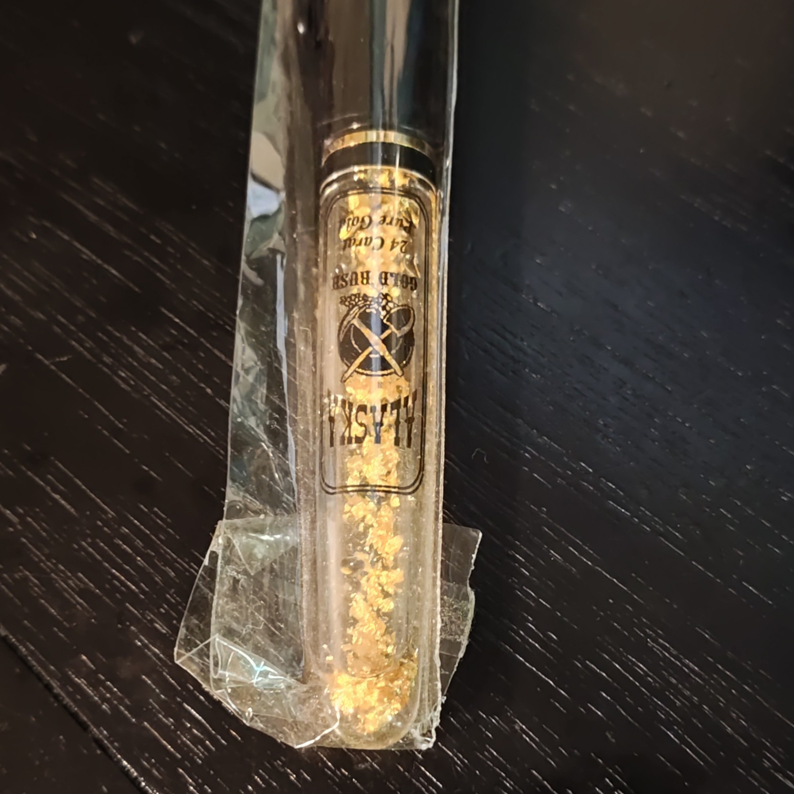Alaska 24 Carat Gold Rush Ballpoint Pen, Gold Trim, Black Ink, Sealed New