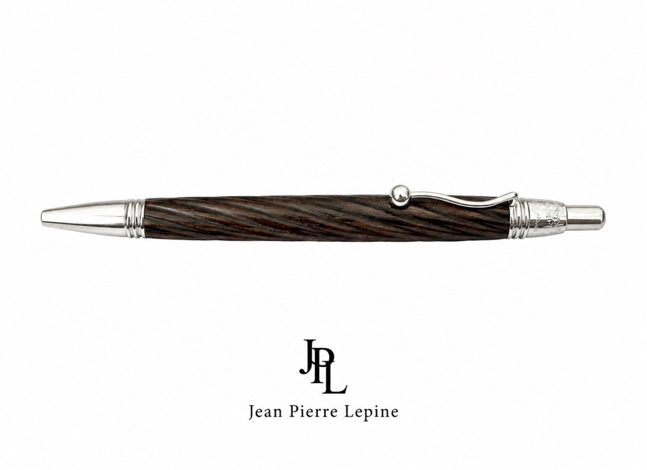JEAN PIERRE LEPINE Vintage 1997 Indigo Wood Turned Spiral Spher Pen