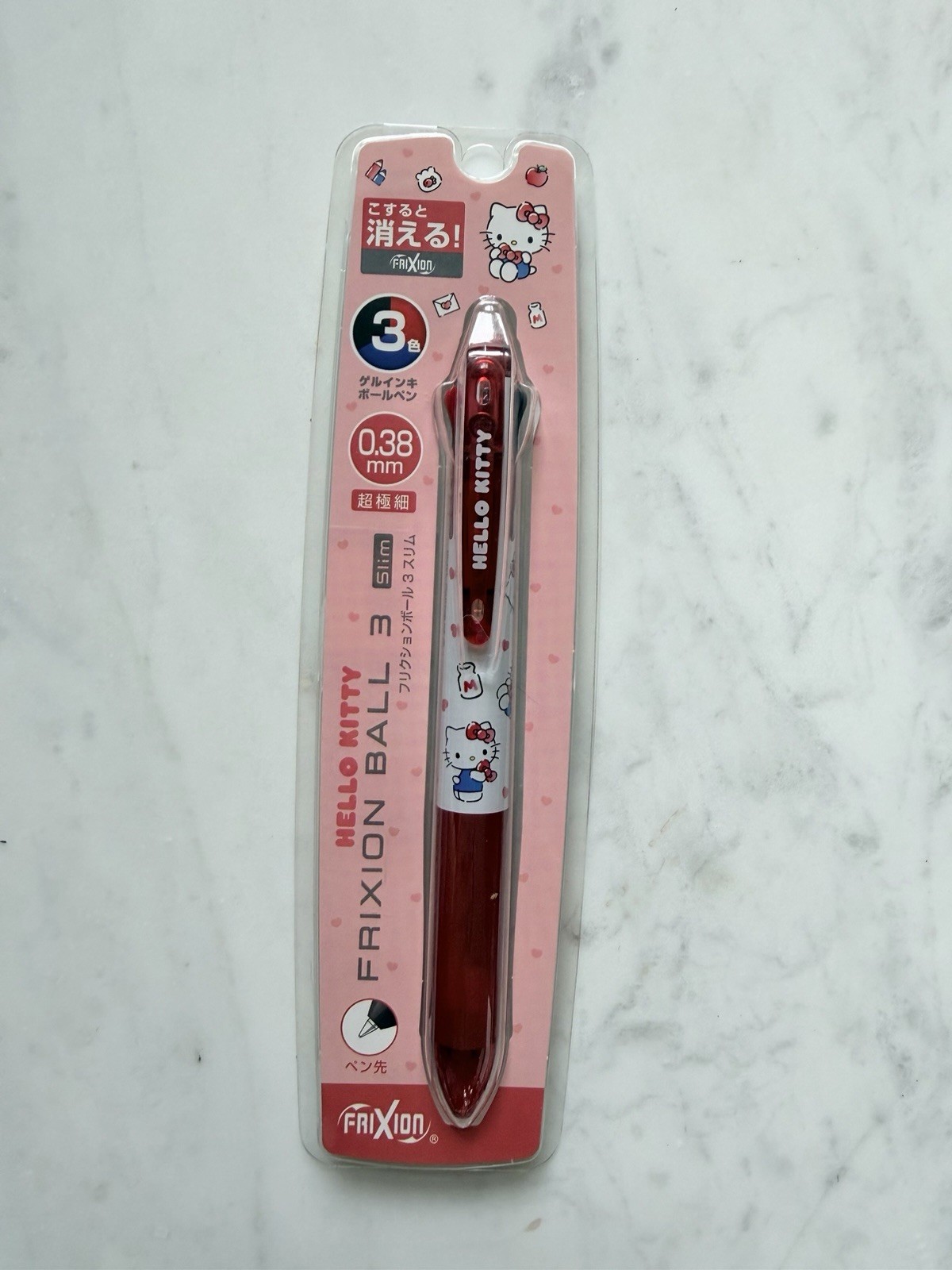 Pilot FriXion Hello Kitty Erasable Slim Gel Pen 0.38mm, Multicolor Ink