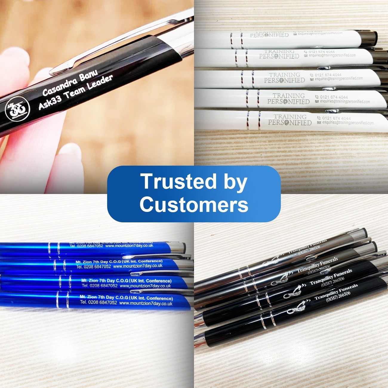 Personalised Pens 10-500 BULK ORDER Metal Customised Pens Ballpoint Pen Gift