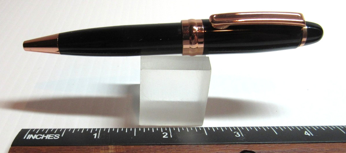 SET OF 2 Terzetti MINION Mini Metal Ballpoint Pens- Rose Gold Trim-Hefty 4″ long