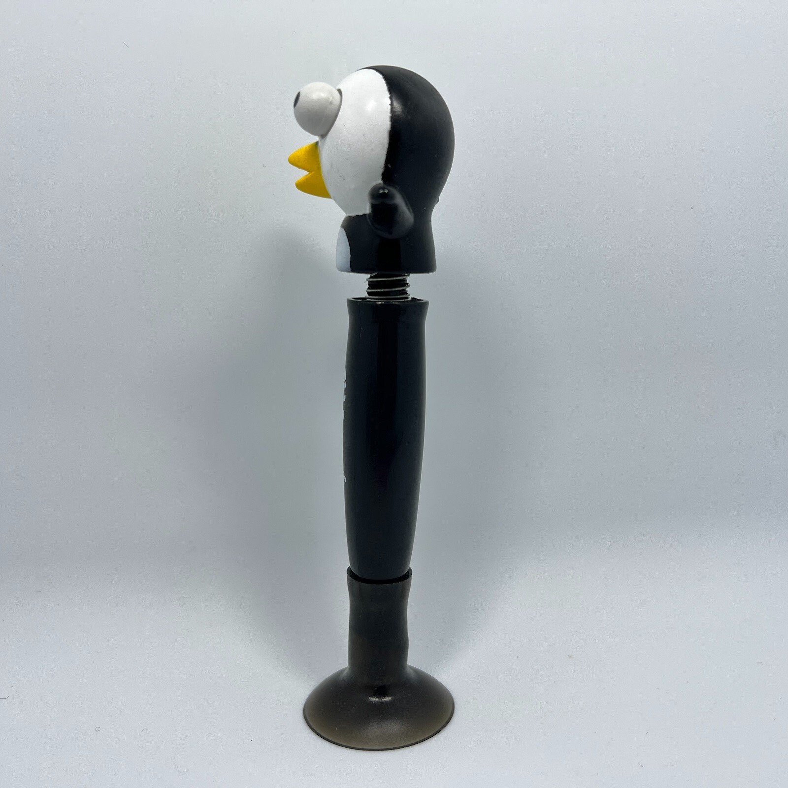 2 PCs Cute Pop-eyed Penguin Ballpoint pen with Rubber Suction Base & Swing Head