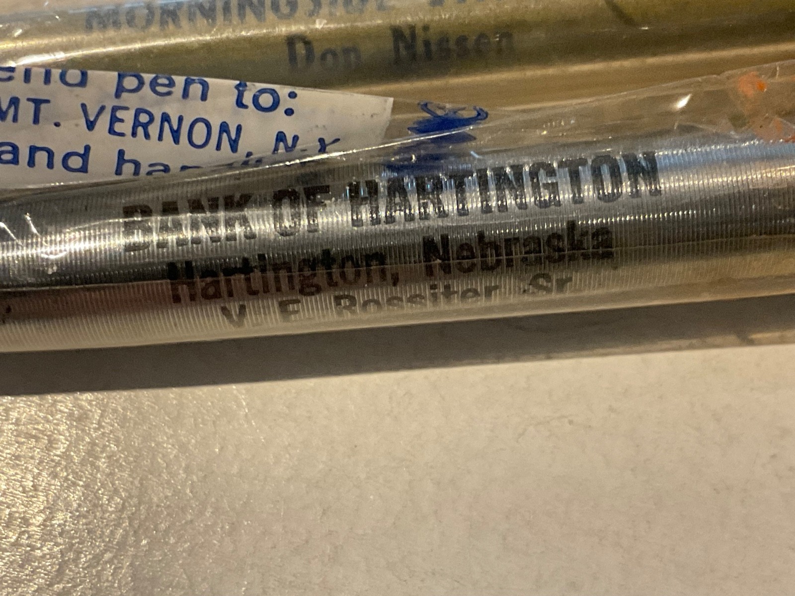 Lot of 2 Vintage Unipeco Advertising Pens in Fragile Original Packaging. A3