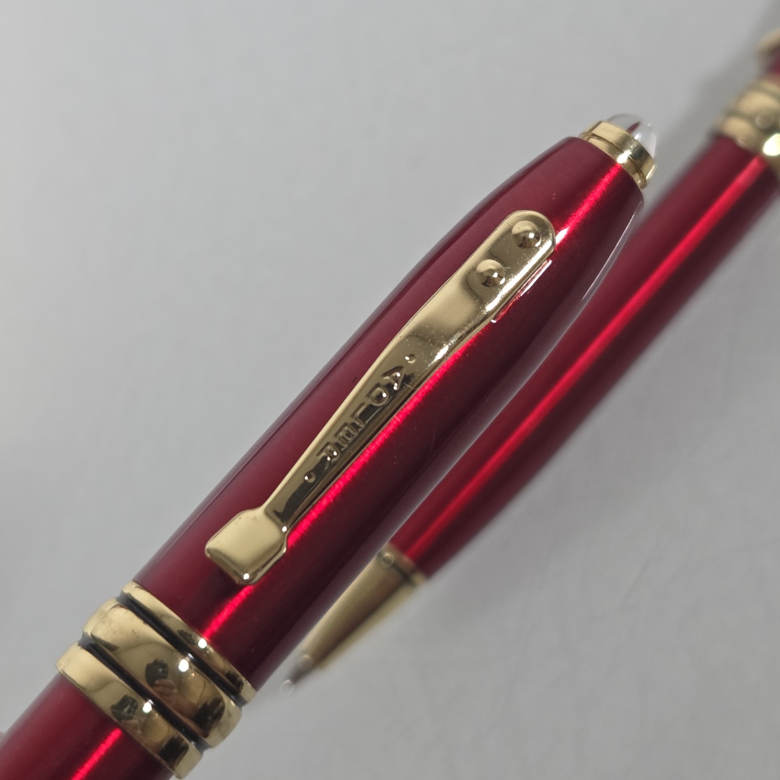 Adler 2 in 1 Royale Excel Red LED Lighted Flashlight Ballpoint Company Name Lot