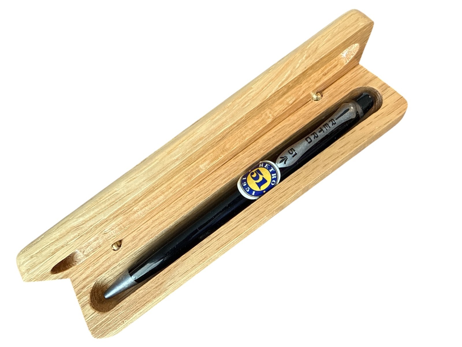 Retro 51 Ballpoint Pen With Wooden Box – Black Lacquer color