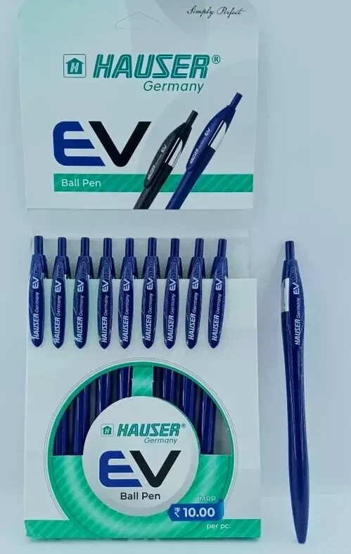 Hauser Germany Ev Retractable Ball Pen Wallet Pack Blue Ink Pack Of 10