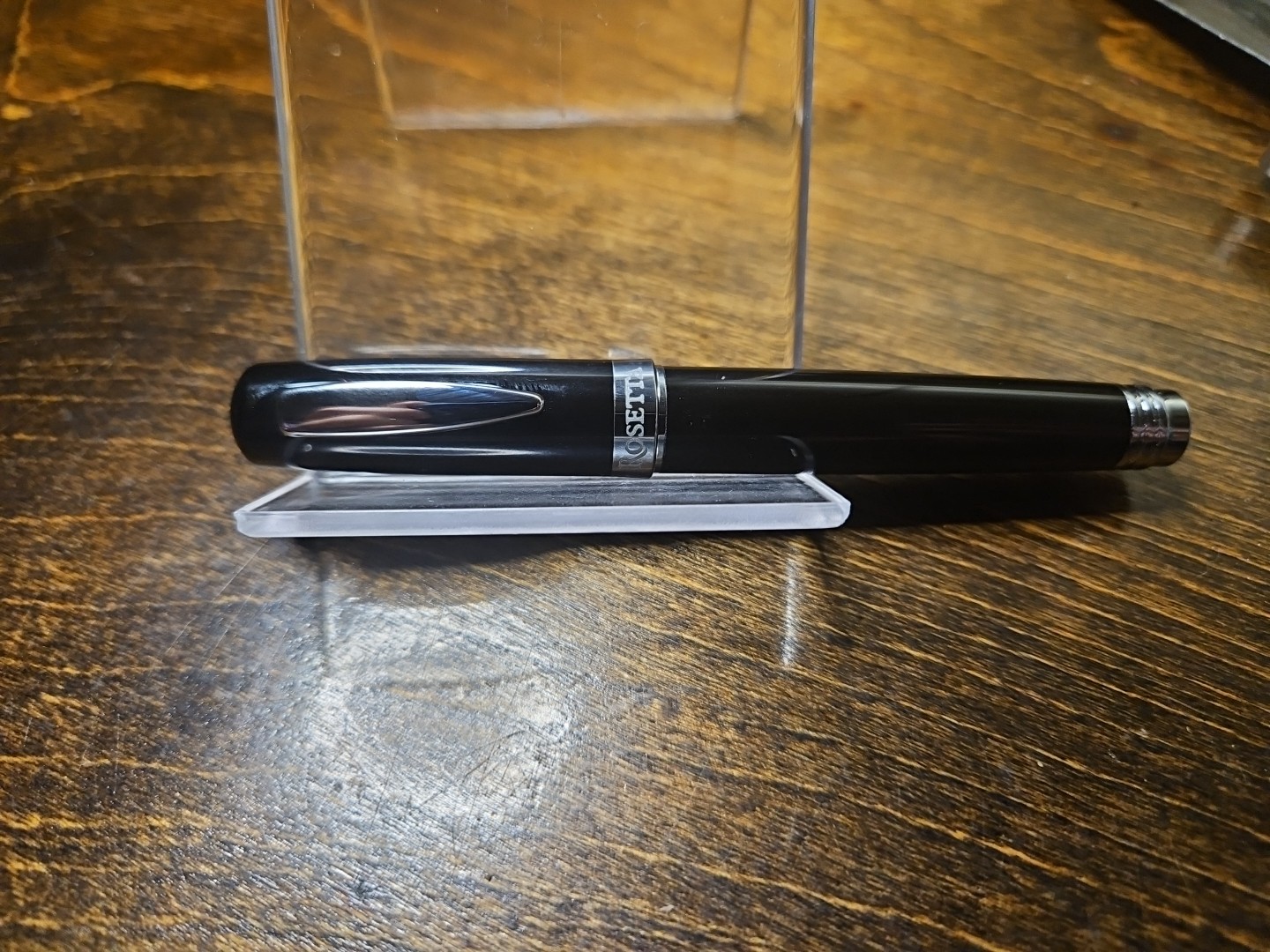 Rosetta Magellan Ballpoint Pen, Black Onyx, Chrome Trim