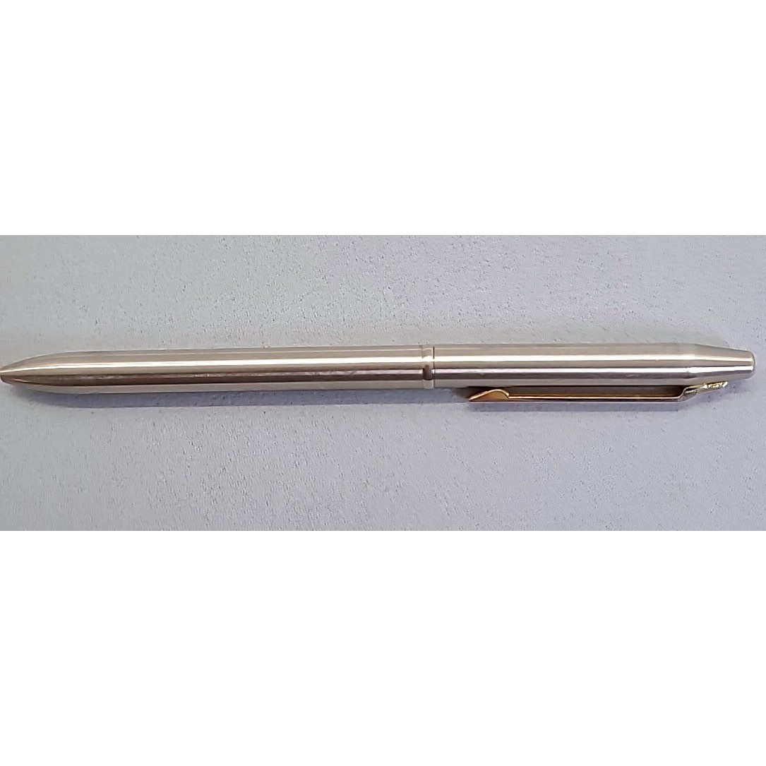 Vintage Chromatic Dual Ballpoint Red Blue Pen Silver Gold Trim USA Writing Tool