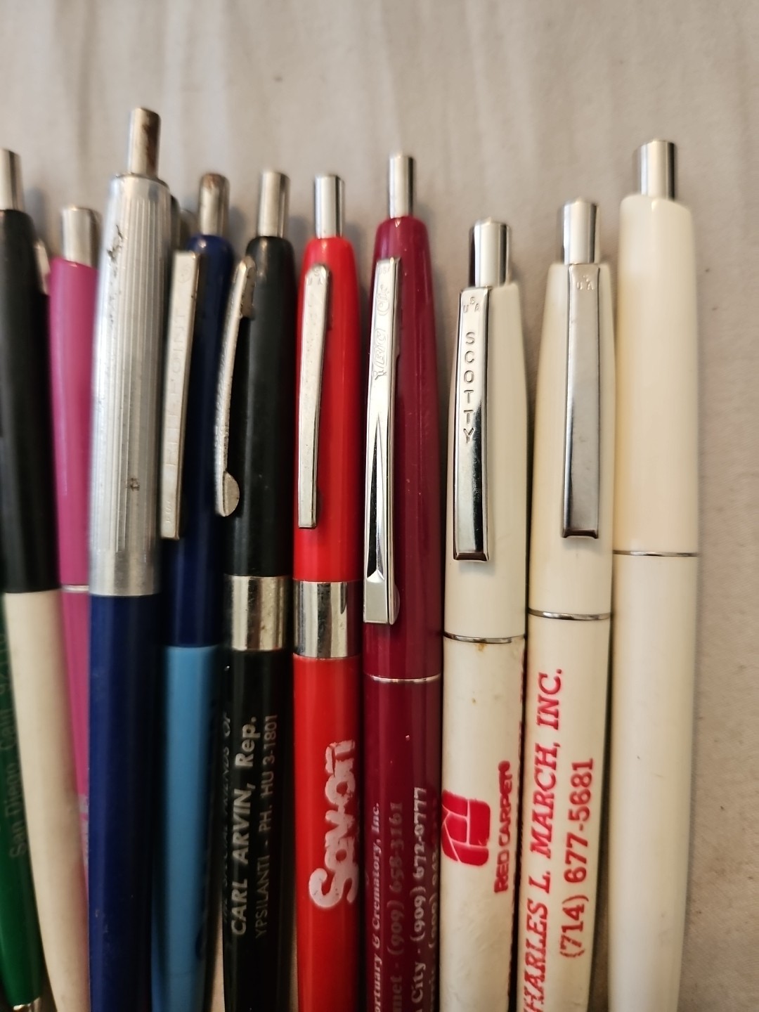 Lot of 15 Vintage Advertising Ballpoint Pens Branded Rare Collectibles + Bic