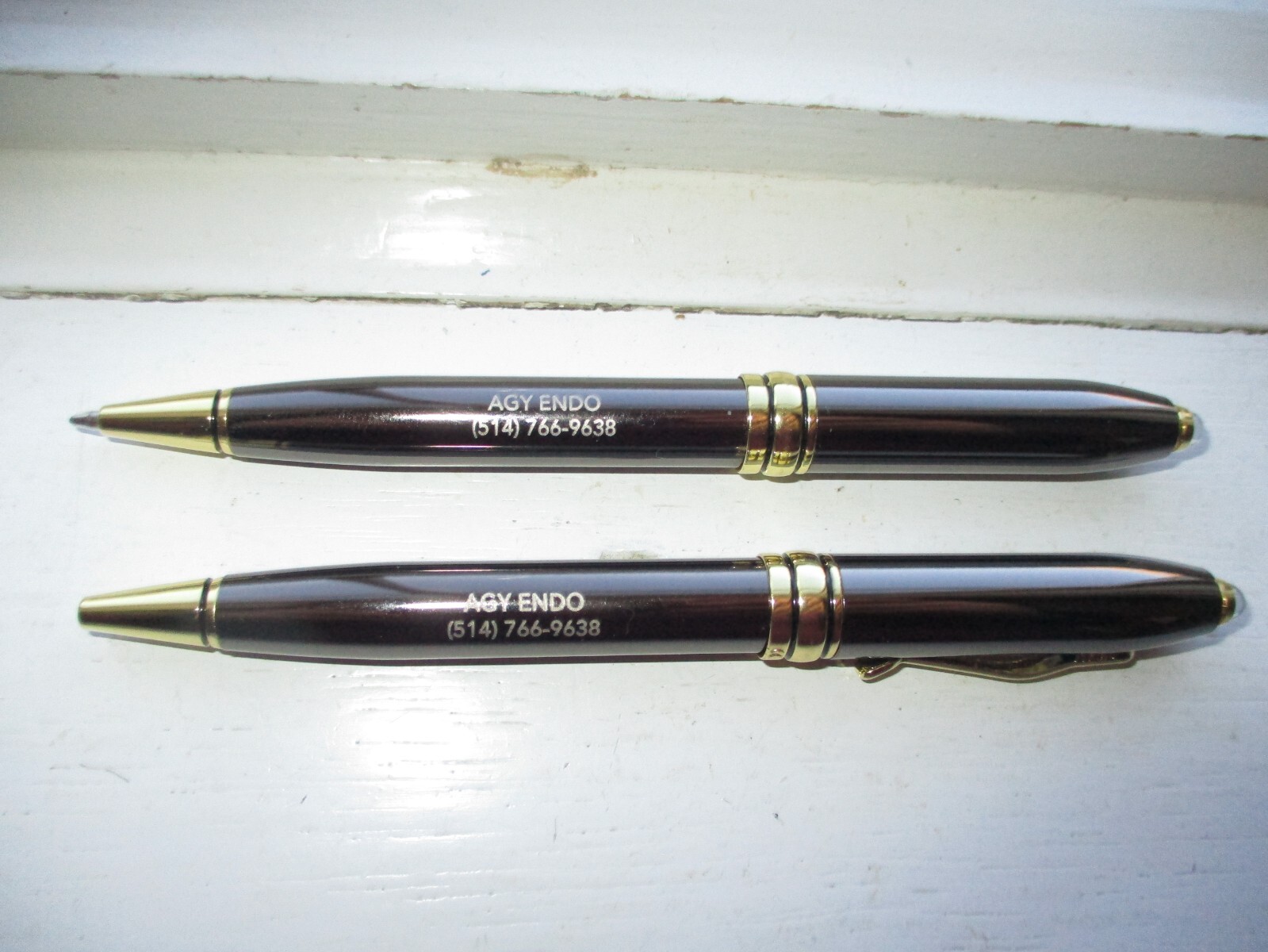2 Adler Metal Pens Lot with End Light (D-45 Refill) AGY ENDO Agriculture Company