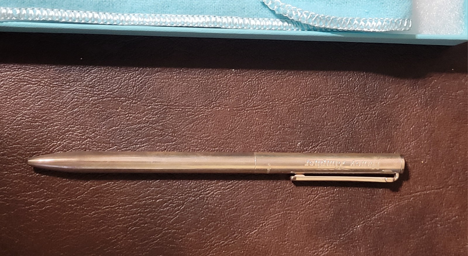 TIFFANY & CO. STERLING SILVER 925 T-CLIP BALLPOINT PEN WITH BOX 🔥🔥🔥