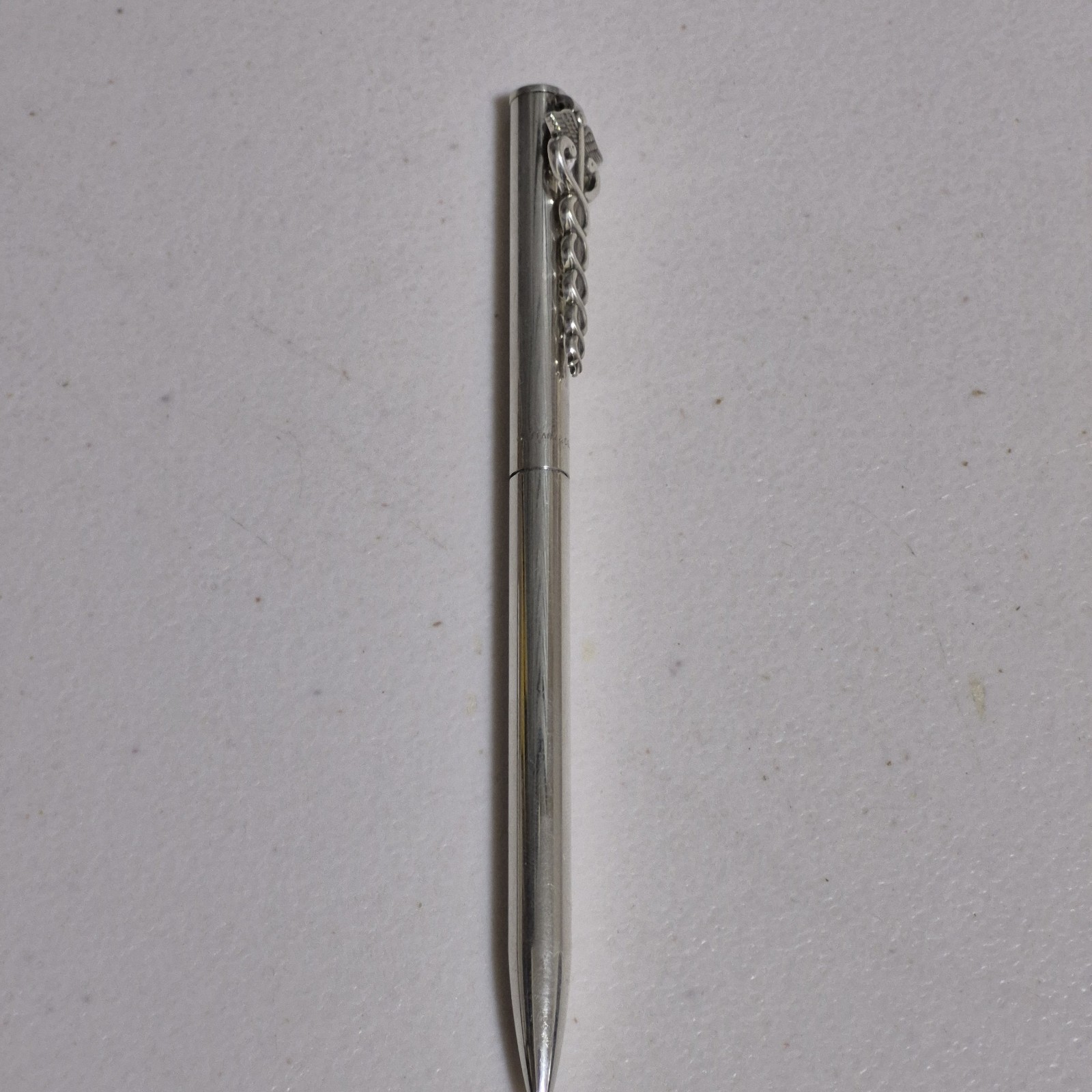 Vintage Tiffany & Co. 925 Sterling Silver Medical Caduceus Ballpoint Pen
