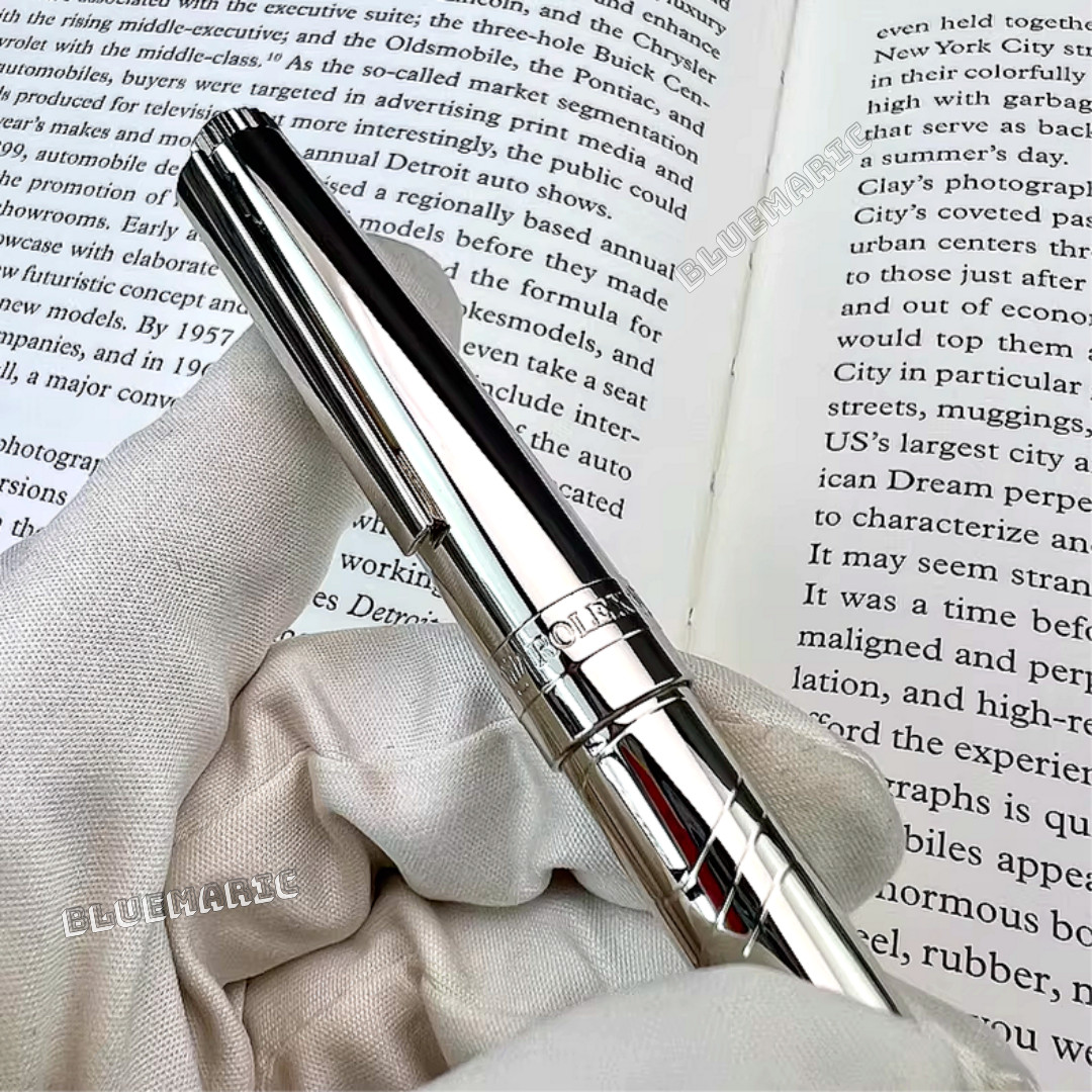 Vintage Rolex Silver Scribe Platinum Wave Cut Pen AD VIP Gift – New In Box