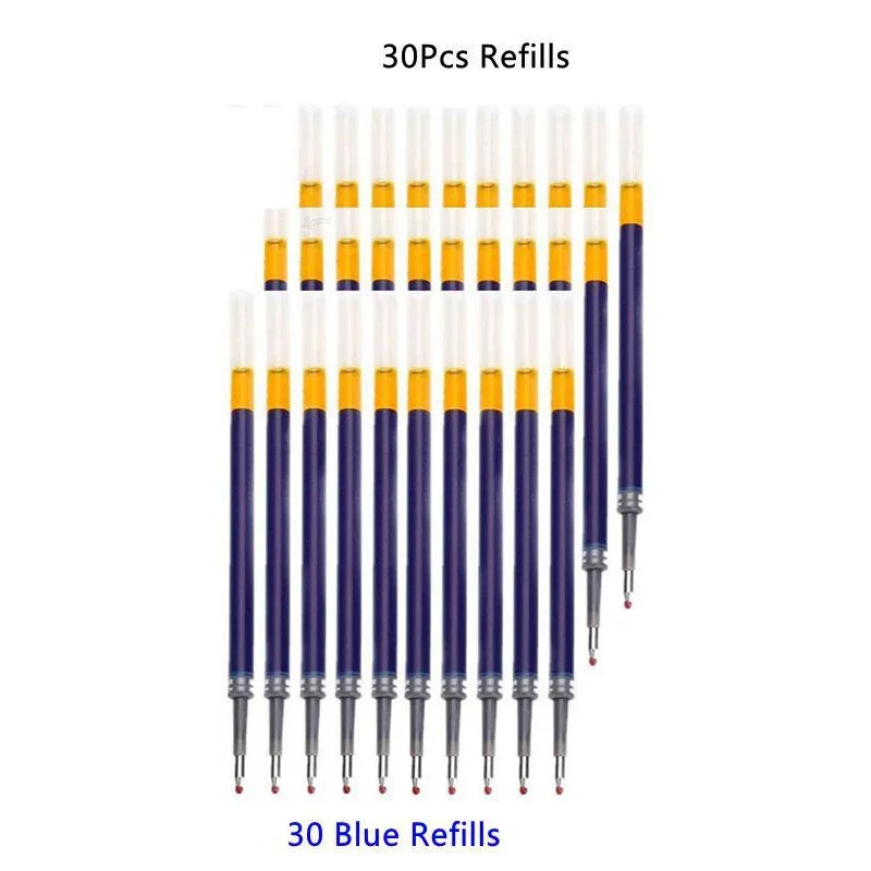 13/30pcs Retractable Gel Pens Set Black/Red/Blue Ink Ballpoint for Writing Refil
