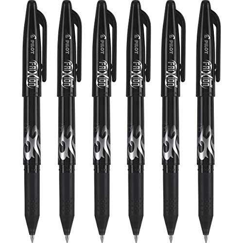 , FriXion Ball Erasable & Refillable Gel Ink Pens, 6 Count (Pack of 1) Black