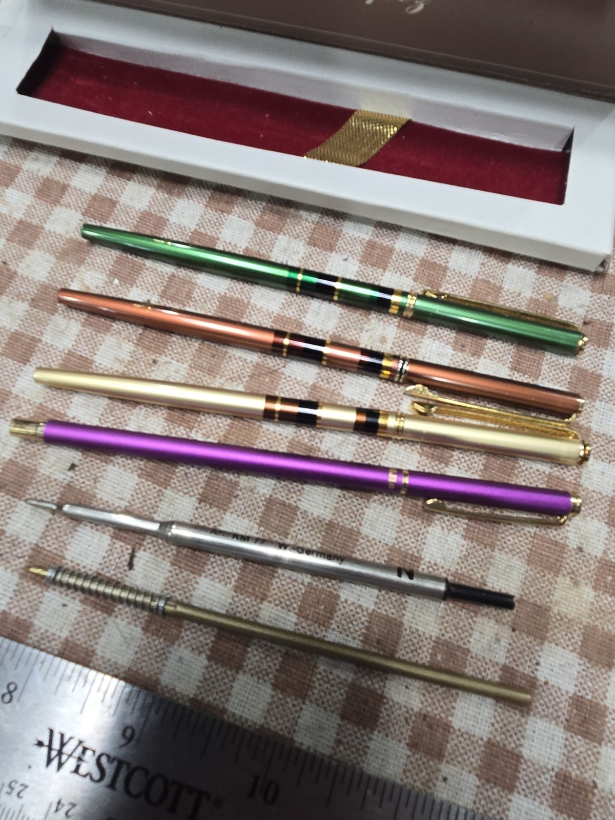 Vintage Marvy Uchida Saint Tropez Ballpoint Pens Lot Rainbow Enamel Metallic
