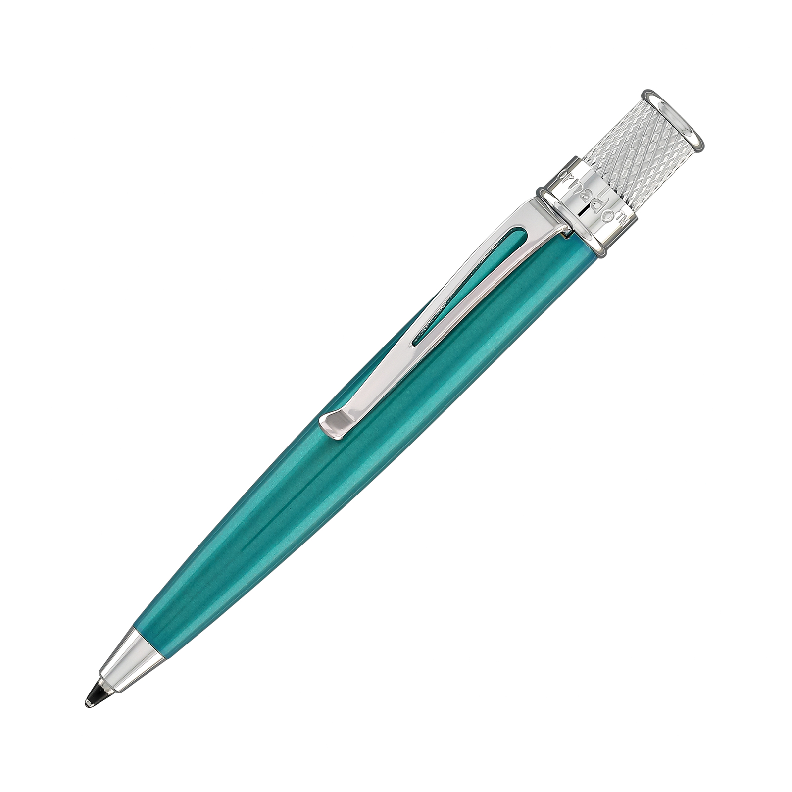 Retro 51 Polarys Modern Traveler Set Cognac Leather w/ Turquoise Ballpoint Pen