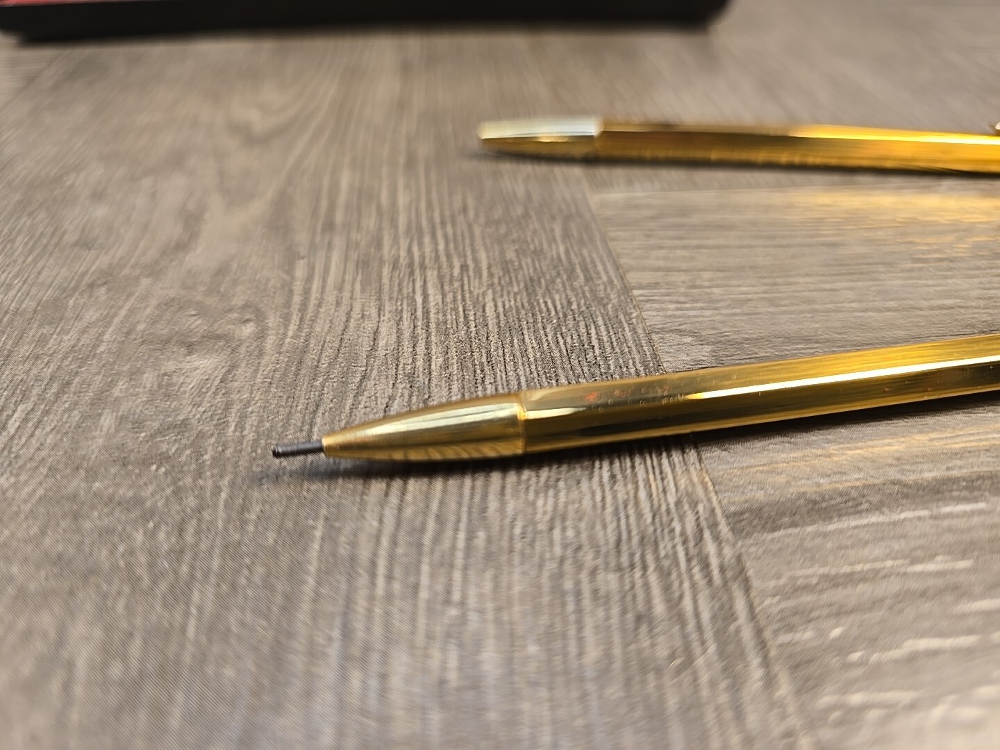 Stratford Vintage 1970’s Pentagon Shaped Pen & Pencil Set in Red Box