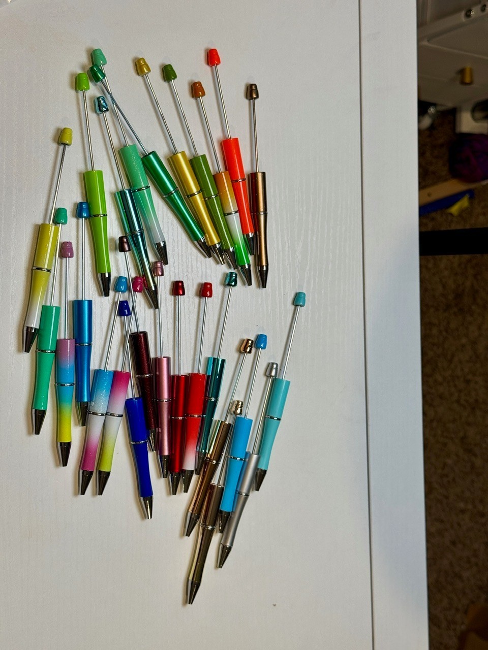 26pcs beadable pens bulk solid color, ombre, metallic and more