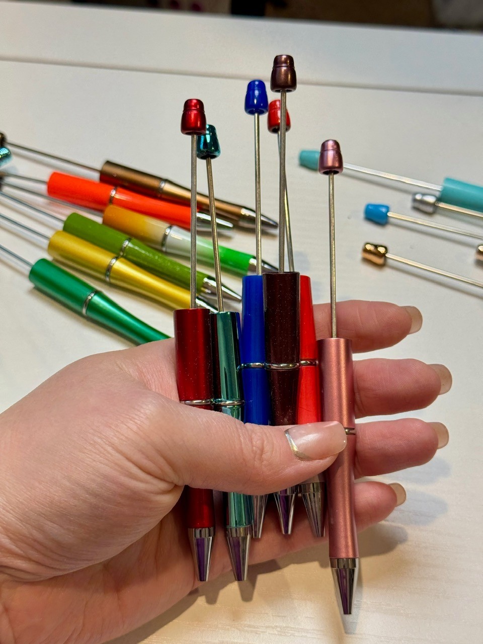 26pcs beadable pens bulk solid color, ombre, metallic and more