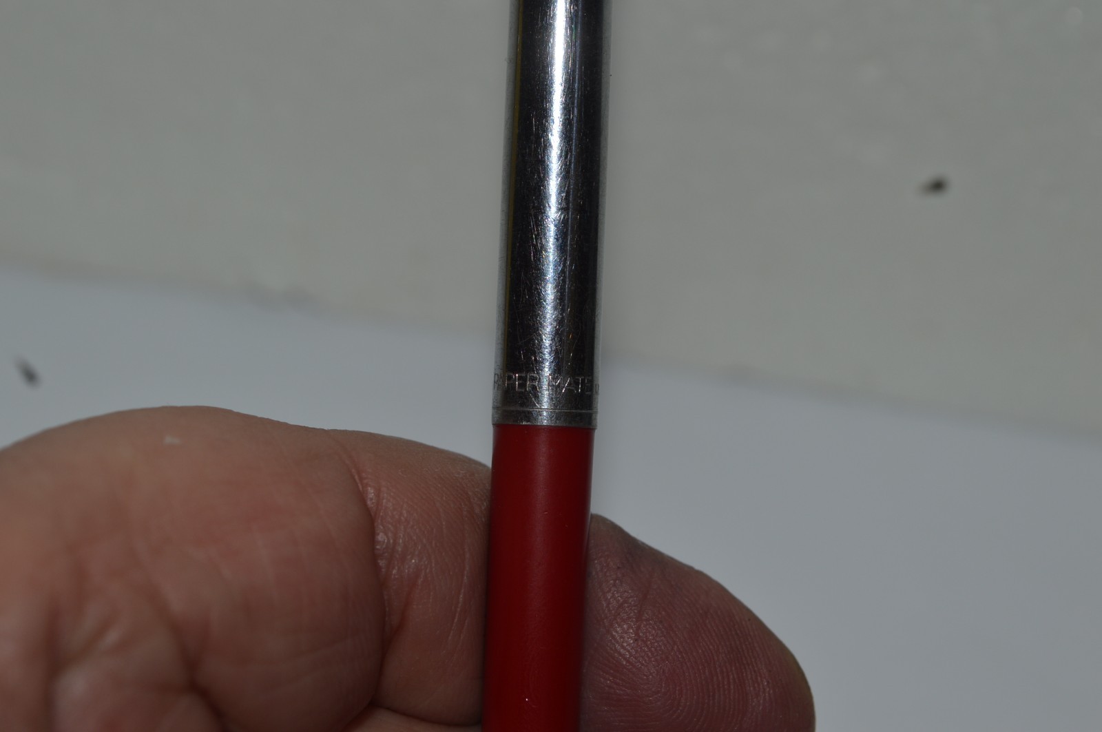Paper Mate PROFILE #1 SLIM Grip Ballpoint Pen Red Barrel Made In USA 1980s