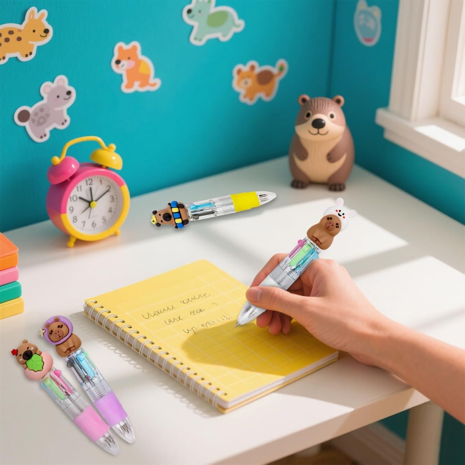 Multicolor 30-Count Ballpoint Pens with Cute Animal Designs – Kid-Friendly!