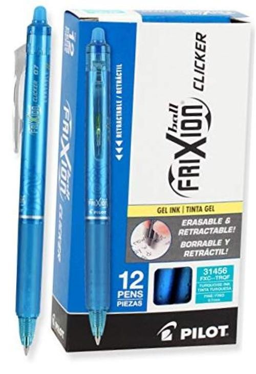 FriXion Clicker Erasable, Refillable & 12 Count (Pack of 1) Turquoise