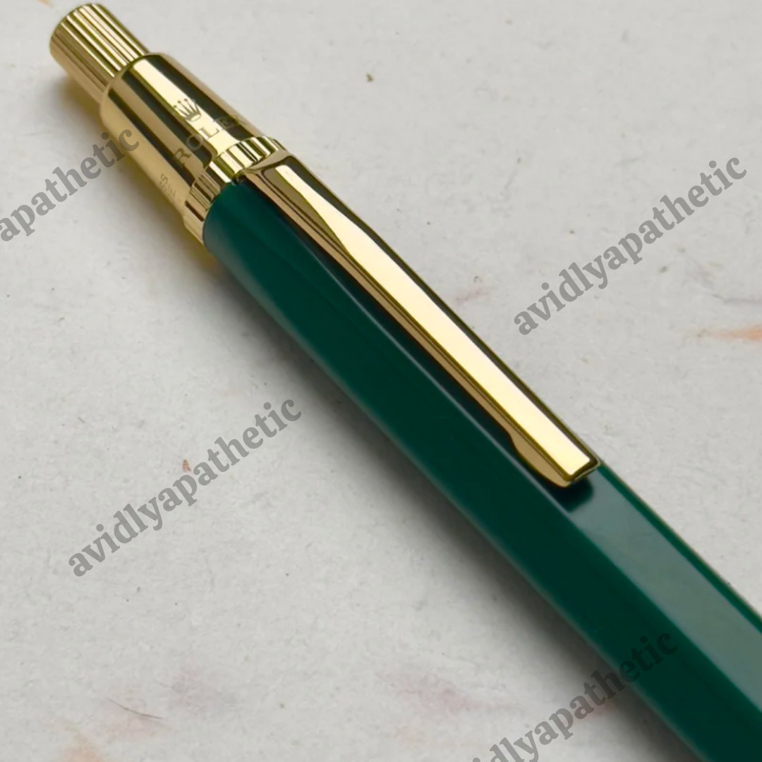 Rolex Rare Emerald Gold Hexagon Ballpoint Pen VIP Promotional Gift – New in Box
