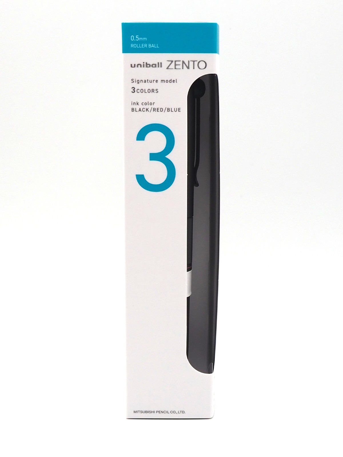 uni-ball ZENTO Signature 3-Color Ballpoint Pen 0.5mm Matte Black UBE3-ZHR-05