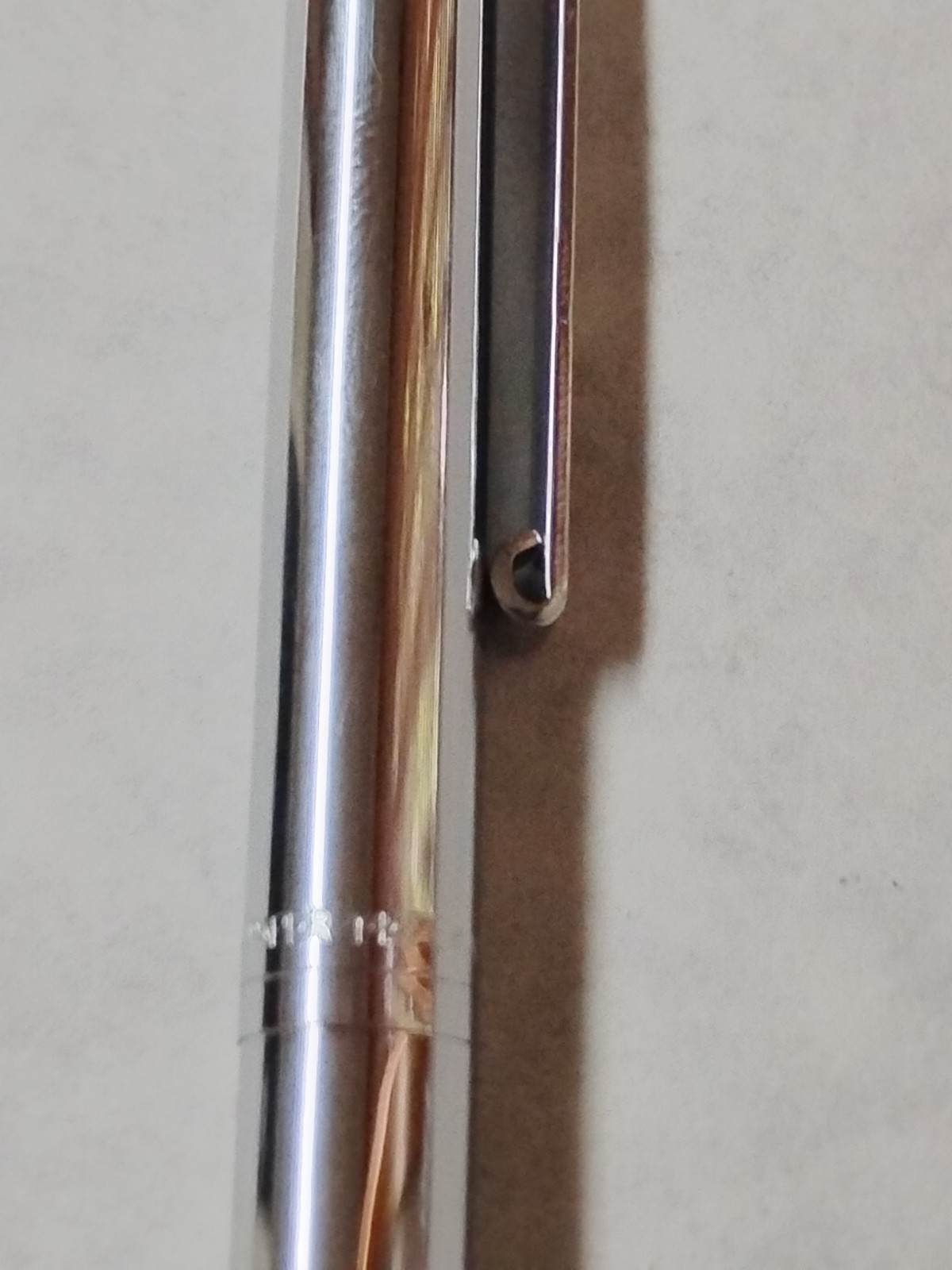 Vintage PAPER MATE Profile Slim Grip Ballpoint Pen All Chrome Made In Mexico #C6