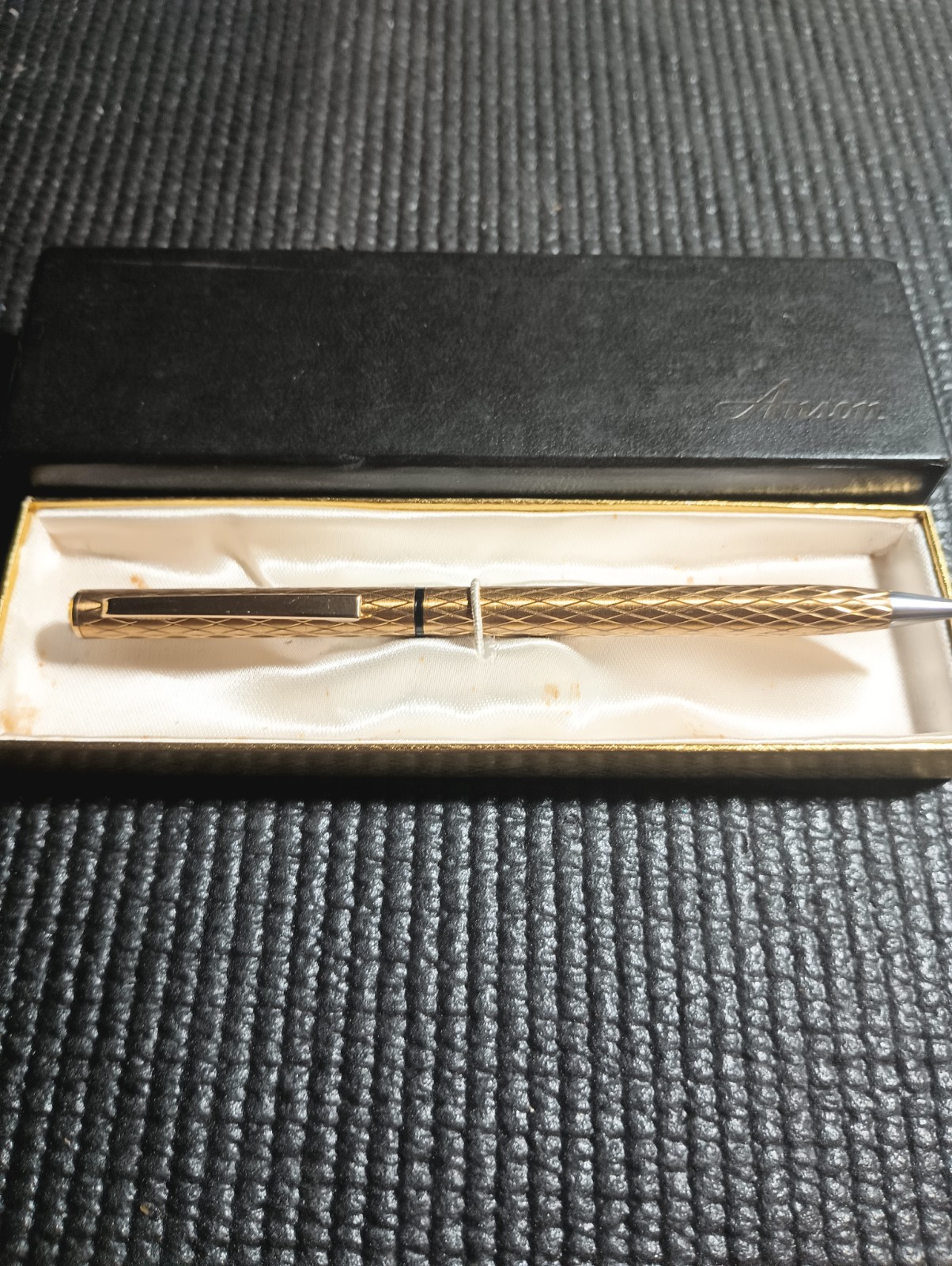 Aurora Gold Tone Ball Point Pen Vintage Carpogiani Bologna, Italy Original Box