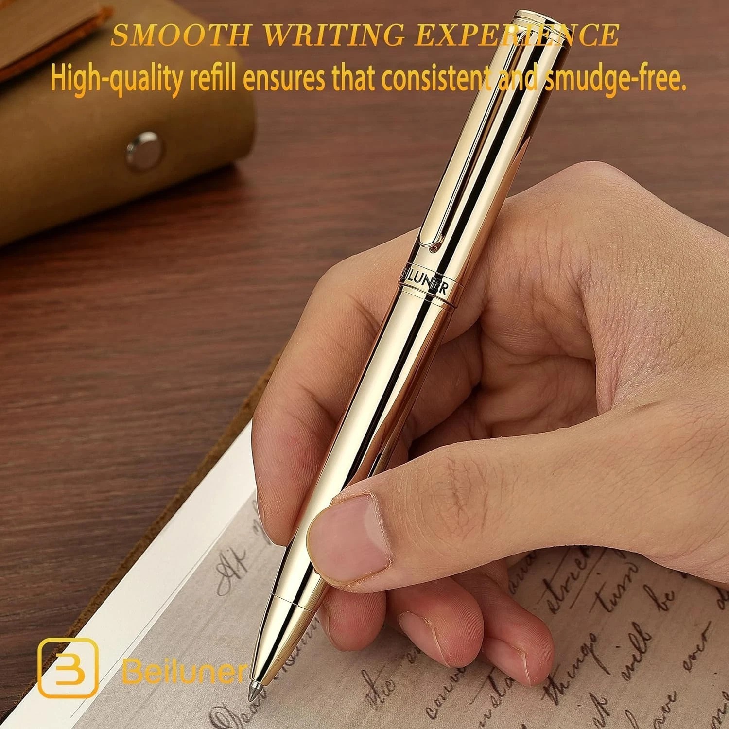 Stunning 24K Gold Plated Gel Pen, Black Ink, Luxury Writing