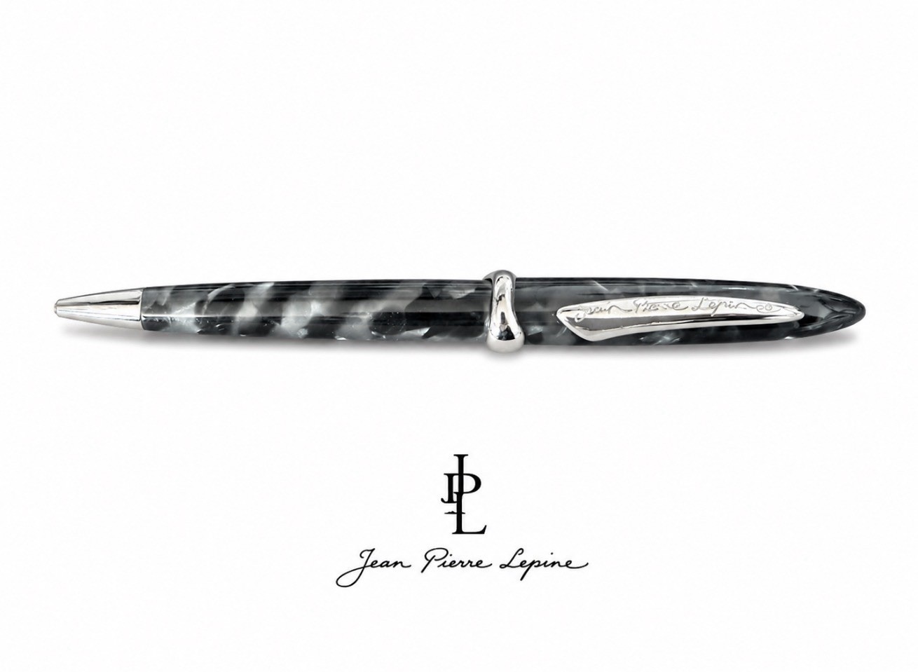 JEAN PIERRE LEPINE Gray Tortoiseshell-Pattern Pen Mother-of-Pearl France 90