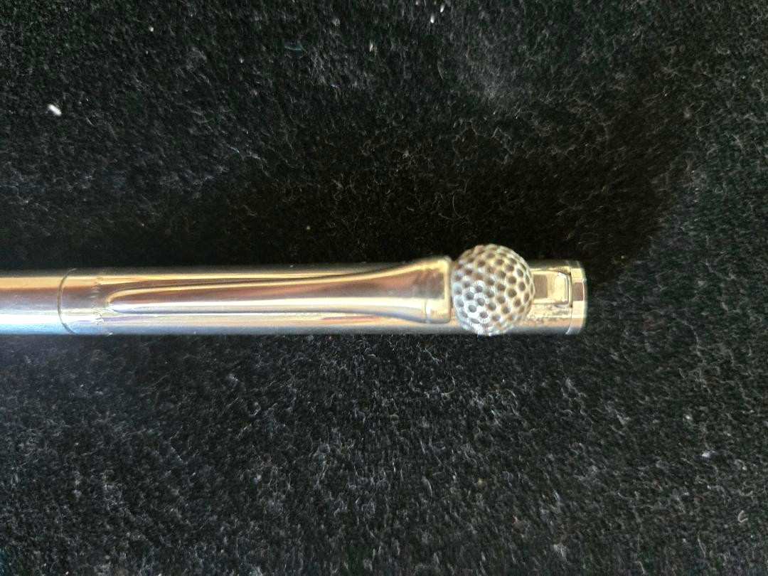 RARE POUCH/BOX TIFFANY & CO. CROSS STERLING SILVER PEN w/GOLF BALL INSIGNIA