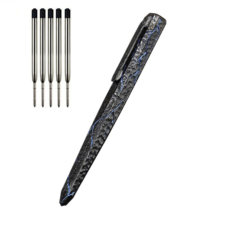 Handmade TC4 Titanium Pocket BallPoint Pen Signature Gel Pen Outdoor Travel EDC