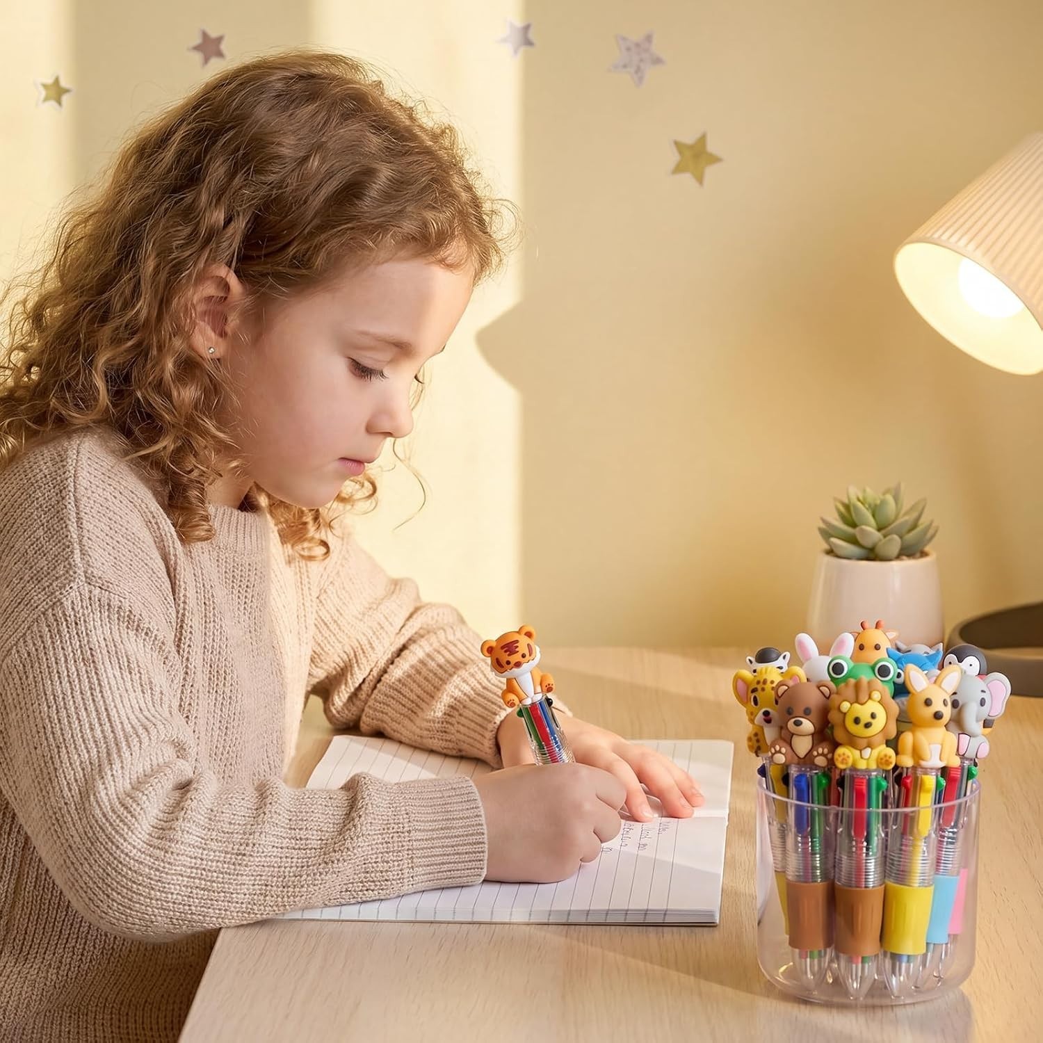 20Pcs Animal Multicolor Pens, 4-in-1 Bulk Cute Pens for Kids | Mini Ballpoint…