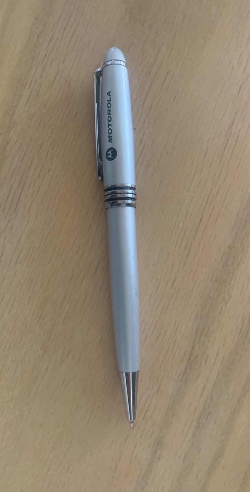 Motorola Branded Ballpoint Pen Silver Chrome Twist Office Promo Pen